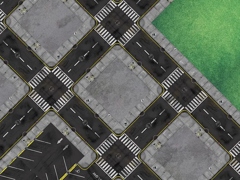 Game Mat Urban Streets City Blocks D